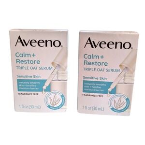Aveeno Calm + Restore Triple Oat Serum for Sensitive Skin 1 fl oz 2 Pack